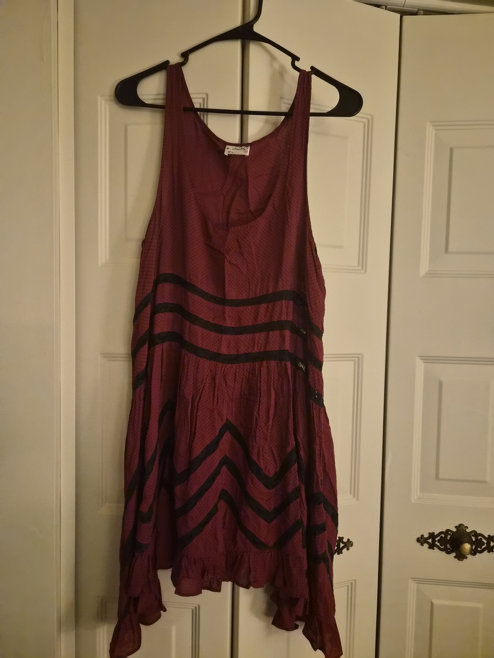 Free People Women's Mini Dress in Burgundy & Black (American horror Story)